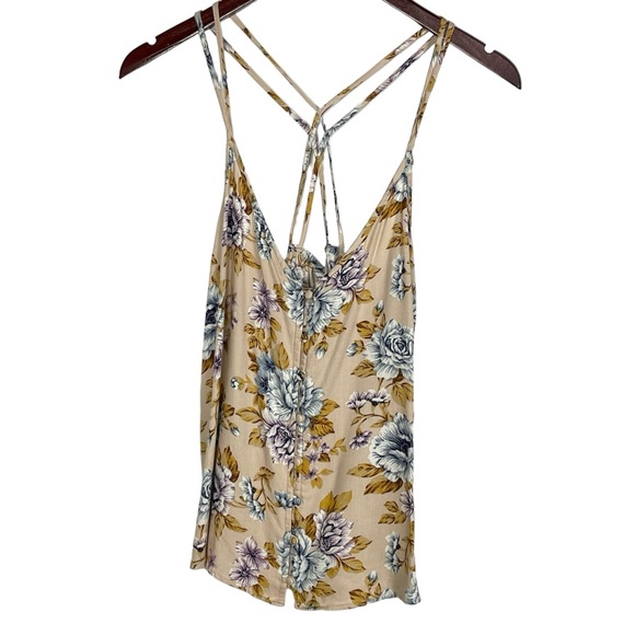 American Eagle Strappy Floral Tank w/ Button Front Size M - Picture 2 of 11